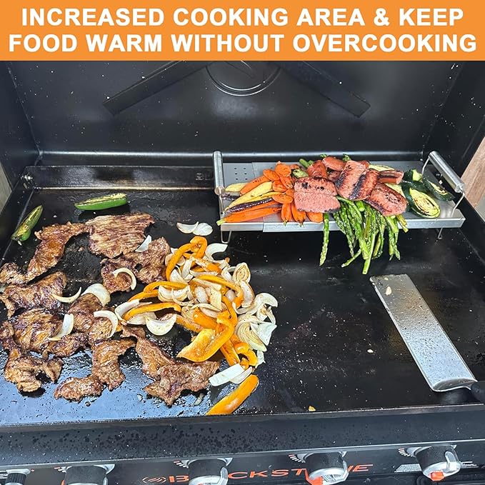 Adjustable Griddle Warming/Cooling Rack for Blackstone Griddle Accessories 17 22 28 36", Universal Stainless Steel Warming Tray/Grill Shelf/Warmer for Weber Charbroil Nexgrill & Most Tabletop Griddle