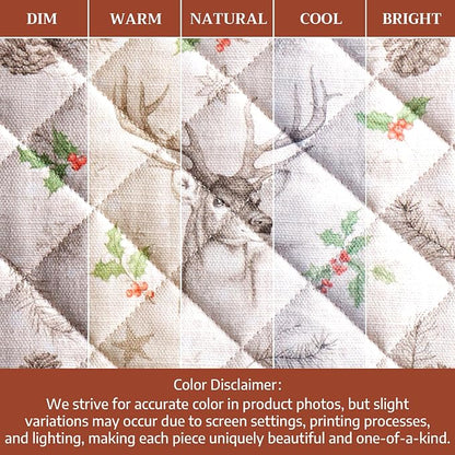 Maison d' Hermine Pot Holders 100% Cotton Potholders (8" x 8", Pack of 2) | Heat Resistant Hot Pads with Loop BBQ Cooking Baking Hotel Kitchen Handling Hot Pans Thanksgiving Christmas - Christmas Dew