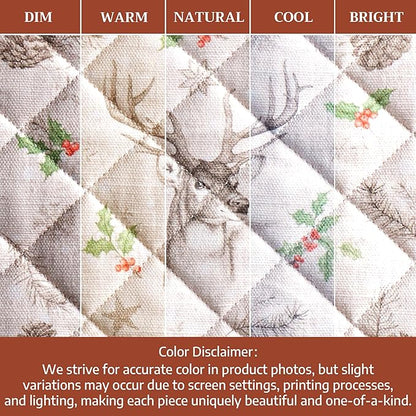 Maison d' Hermine Pot Holders 100% Cotton Heat Resistant Potholders 8" x 8" Hot Pads with Loop for Thanksgiving Christmas Decorations BBQ Cooking Baking Handling Hot Pans (Pack of 1, Christmas Dew)