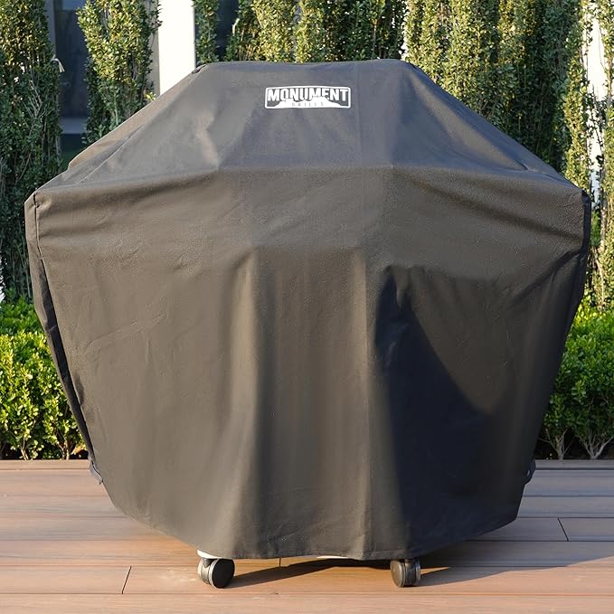 Monument Grills 98472 2-Burner Patio Grill Cover for Grill Model 14633, 14633B, Mesa200S, Mesa220, Mesa200B, Mesa200R, Mesa200G (Shelves Folded)