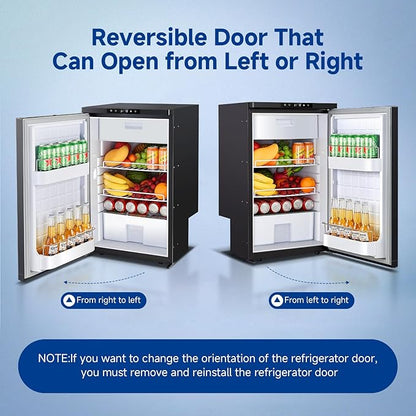 BODEGACOOLER 12-Volt Refrigerator, 83L(2.94cu.ft) RV Fridge with APP Control & Lock, Dual Zone Compressor Cooler (-4℉ ~ 46℉), 12/24V DC Portable Freezer for Truck, RV, Camping, Boat, Black