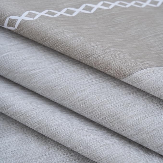 NLMUVW Vinyl Tablecloth with Flannel Backing Rectangle, 100% Waterproof Grey Print PVC Table Cloth Oil Proof Wipe Clean Table Cover for Dining Party Camping Outdoor, 60 X 96 Inch
