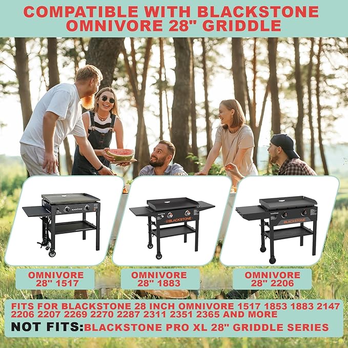 5857 Upgrade Glass Griddle Hinged Lid for Blackstone Omnivore 28 inch (2024 Model) Griddle Lid Hood,Clear View Grill Top Hard Cover for Blackstone 1517 2147 2206 2287 2269 Flat Top Grill Accessories