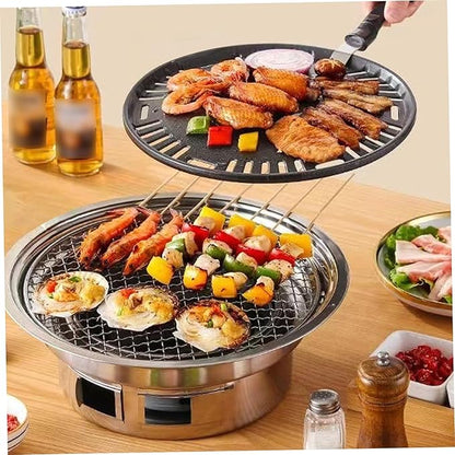 Korean Grill Korean Bbq Grill Portable Charcoal Grills With Non stick Pan & Net Small Indoor/outdoor Charcoal