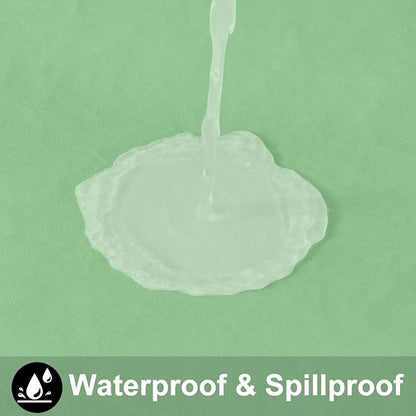 Smiry Round Table Cloth 60 Inch, Waterproof Wipeable Vinyl Tablecloths Protector, Oil Spill Proof Plastic Table Cover for Dining, Picnic, Camping, Outdoor, Sage Green