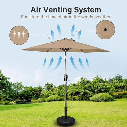 Simple Deluxe 9' Patio Umbrella Outdoor Table Market Yard Umbrella with Push Button Tilt/Crank