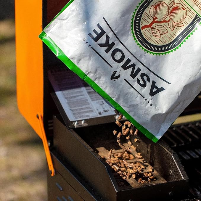 ASMOKE 100% Apple Wood Pellets for Pellet Grills - 45lb Resealable Bag, Low Moisture Smoking Pellets for BBQ, Grill & Pizza, Perfect for Chicken, Pork & Beef (45 Pounds)