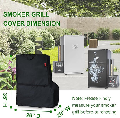 Smoker Cover Fits Bradley Smoker BS611 & BTDS76P 4-Rack Outdoor Natrual Draft Digital Vertical Smoker(Compared to Bradley 990025), Cover Geny Heavy Duty Waterproof Outdoor Cover (26"W x 20"D x 35"H)
