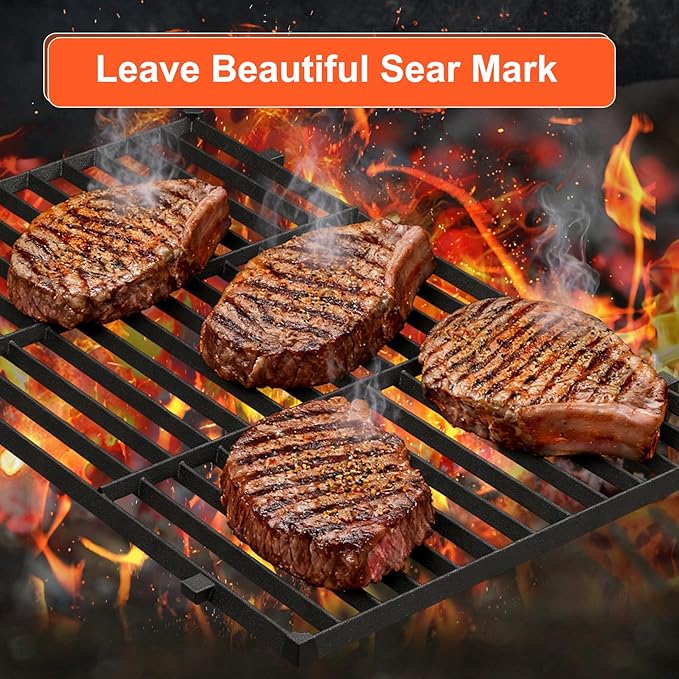 Grill Parts for Weber Genesis II/LX 400 Series (4 Burner) – 18 3/4" Grill Grates, 17 1/8" Flavorizer Bars & Heat Deflectors, Fits GS4 Genesis II E/S-410 E/S-415 E/S-435 E/S-440, Replaces 66033 66089