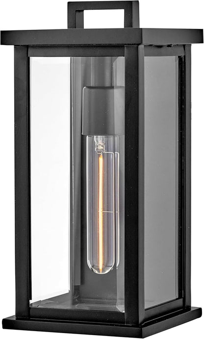 Hinkley Weymouth Small Outdoor Wall Mount Rectangle Lantern, Black
