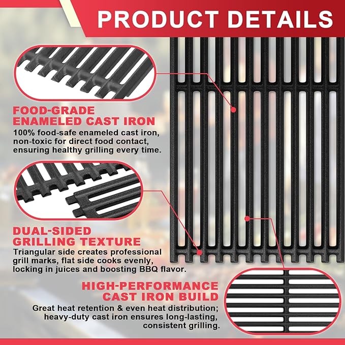 17 Inch Emitter Plates & Cooking Grates for Charbroil TRU-Infrared 463642316 463675016 466642416 463644220 463632320 463644220 463675016P1, Infrared Grill Grate for Charbroil G362-2100-W1,G369-0030-W1