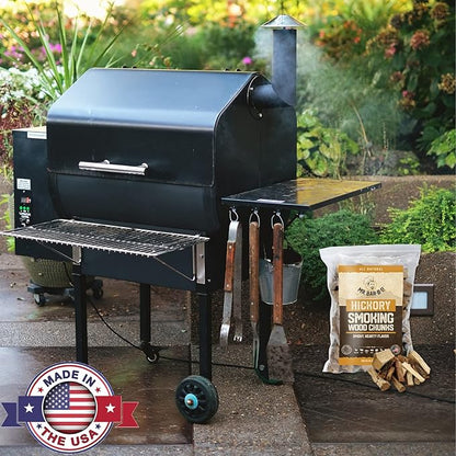 3.5 Lb. Hickory Wood Chunks by Mr. Bar-B-Q, Alternative for Charcoal Briquettes Can be Use on Gas, Wood Chunks for Smokers, Natural Hickory Smokey Flavor for Smoking, Grilling & BBQ, Camping Essential