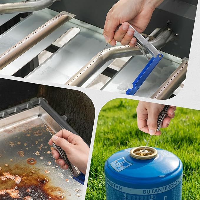 onlyfire 4-in-1 Grill Deep Cleaning Kit, Complete BBQ Cleaner Set for Gas, Charcoal, Electric & Flat-Top Grills – Heavy Duty Grill Brush, Burner Needle Cleaner & Scrapers