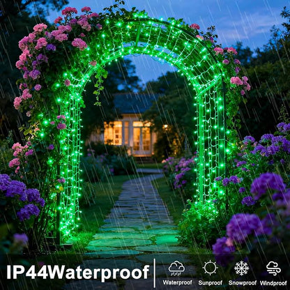 82FT 250 LED Outdoor String Lights, Green Christmas String Lights Indoor | Plug in Waterproof 8 Modes Clear Wire Twinkle Fairy Lights for Bedroom Outside Patio Yard Xmas Party Holiday Decorations