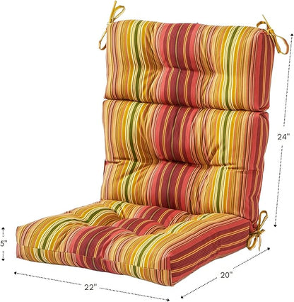 Greendale Home Fashions Cinnamon Stripe 44'' x 22'' Outdoor High Back Chair Cushion