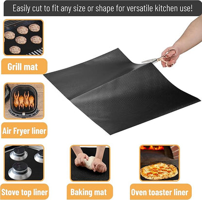 UNCO- Grill Mats for Outdoor Grill, 13" x 15.8", 7 Pack, Nonstick Reusable Grilling Mats for Outdoor Grill, BPA and PFOA Free with PTFE-Fiberglass Coating