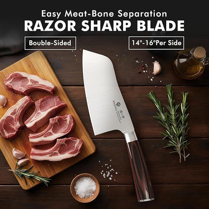 imarku 7 Inch Meat Cleaver Knife,Japanese SUS440A High Carbon Stainless Steel Butcher Knife with Ergonomic Handle,Ultra Sharp Vegetable Kitchen Knife for Home,Fathers Day