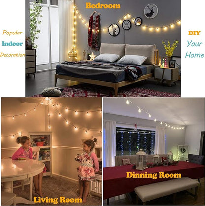 Outdoor Globe String Lights White - G40 Outdoor Lights Patio String Lights Linkable Waterproof with 14 Shatterproof Clear Bulbs(2 Extra) for Wedding Party Pergola Gazebo Lights