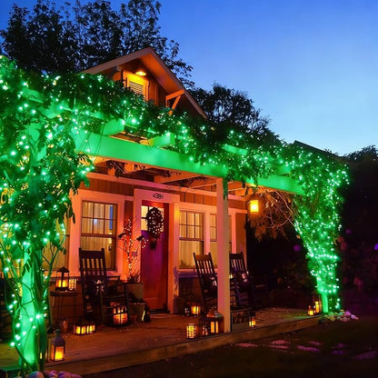 Green Halloween String Lights,Green Christmas Lights 150Lights 31.9ft UL Certified St. Patrick's Day Mini String Lights Set for Outdoor Christmas Tree Garden Party Patio Garland Decor