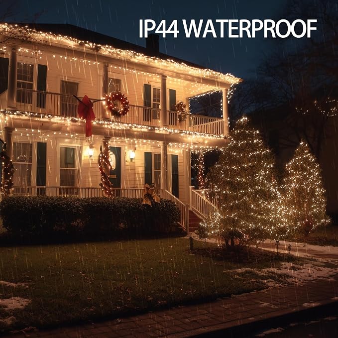 Dazzle Bright Outdoor Christmas String Lights, 1000 LED 328 FT Plug in Fairy Light with Remote Control 8 Modes & Timer, Waterproof Decoration for Home Garden Yard Xmas Wedding, Warm White (Pack of 2)
