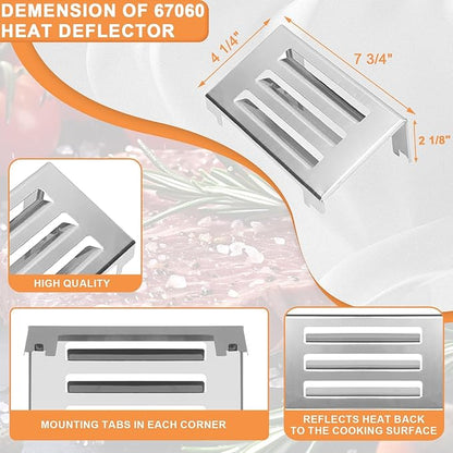 Grill Replacement Parts for Weber Spirit 2 Grill Parts GS4 Spirit II E310 E320 S310 S320 Parts for Weber GS4 Spirit 2 Burner Tube 67025 67103 69787 & Weber Heat Deflector 67060, Crossover Burner 67279