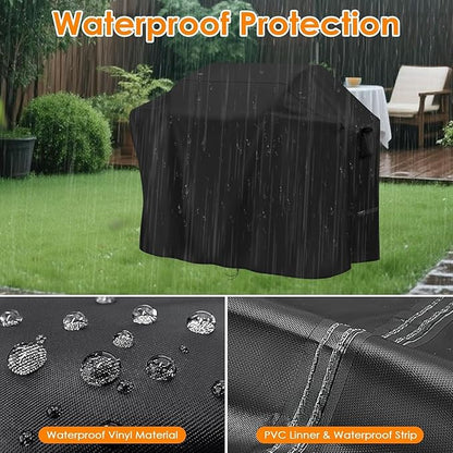 3 Burner Grill Cover for Ninja Flexflame Grill PG300 Series,600D Heavy Duty Waterproof Propane Smoker Cover for 60 inch Gas BBQ Grill-60 x 26 x 48