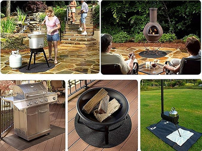 Fasmov 30 x 48 inches Under Grill Mat, Reusable Outdoor Floor Mat, Under Grill Floor Mats to Protect Deck, BBQ Pad for Under BBQ, Absorbent Oil Pad Protector for Decks and Patios