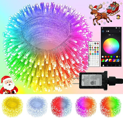 120LED 44FT Smart Color Changing Halloween String Lights RGB App & Remote | Music Sync, 16 Million DIY Colors, Timer & Memory, Waterproof Twinkle Lights Indoor Outdoor for Halloween Fall Decor