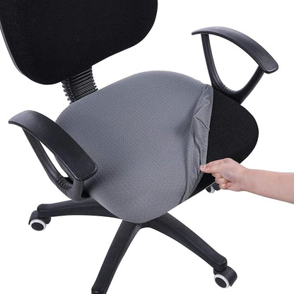Smiry Office Computer Chair Seat Covers for Desk, Anti-dust Protector | Stretch Jacquard Removable Washable Desk Chair Seat Cushion Protectors, Grey