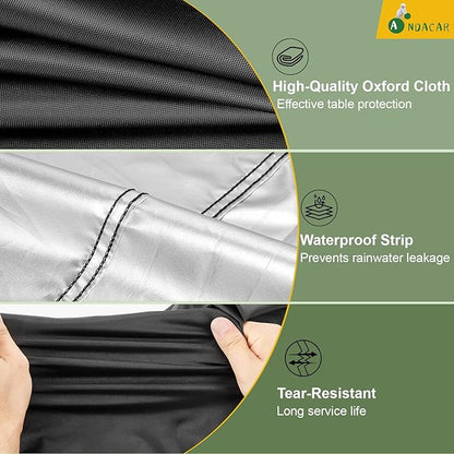 Outdoor 52 in Prep Table Cover for Keter Unity XL Portable Table Rolling Cabinet Bar, Waterproof Dining Cart Cover Heavy Duty Tool Chest Covers - 52"L×22"W×36"H, Black