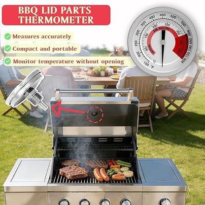 BBQ Lid Thermometer Gauge for KitchenAid Grill Replacement Parts 720-0954 KitchenAid 720 0819 720-0745 720-0745A,Nexgrill 720-0733 720-0745,Kirkland 720-1068,Oklahoma Joe 15202029,Kenmore 146.48589710
