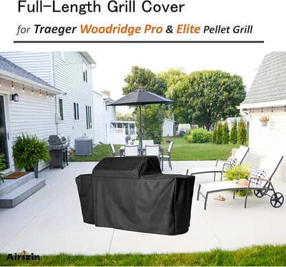 Full-Length Grill Cover for Traeger Woodridge Pro and Woodridge Elite Pellet Grills,for BAC775 Woodridge Pro Grill Cover Accessory,67"L x 27"W x 46"H