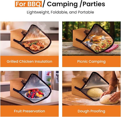 21” BBQ Meat Blanket Set with 50 Nitrile Gloves, Insulated Brisket Resting Bag with Wide Mouth for Pork Shoulder & Turkey, Large Meat Warmer, Smoker Accessories, Grill Gifts for Men Dad Husband