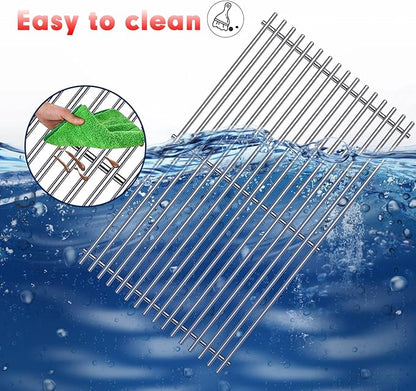 Grill Grates Flavorizer Bars Parts for Weber Genesis II E-410, S-410, Genesis II LX E-440, S-440, Weber 66089, 66097, 66041, 66033, 66796, Stainless Steel Porcelain Grids Heat Plate Deflectors