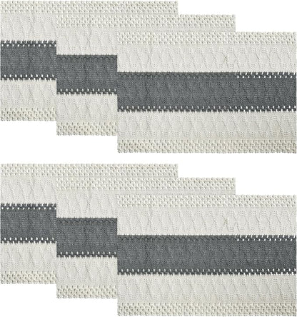Artoid Mode Dark Grey Farmhouse Rustic Placemats Set of 6,12x18 Inch Seasonal Holiday Hollow Table Mats Party Kitchen Dining Decoration