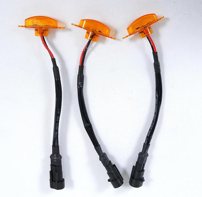 Car Accessories, 3PCS LED Grille Lights with Fuse & Wire, Compatible with 17-19 Raptor F150 Style Aftermarket Grill (Amber)