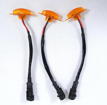 Car Accessories, 3PCS LED Grille Lights with Fuse & Wire, Compatible with 17-19 Raptor F150 Style Aftermarket Grill (Amber)