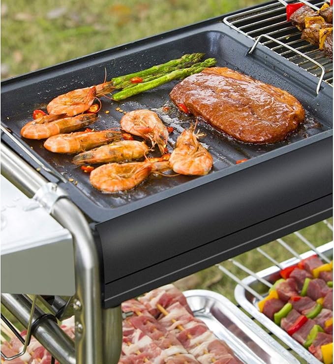 Charcoal Grill Folding Portable Barbecue Charcoal Grill Outdoor Stainless Steel Charcoal Grill 5 People or More Household Charcoal Barbecue Grill Picnic Tool Camping Travel