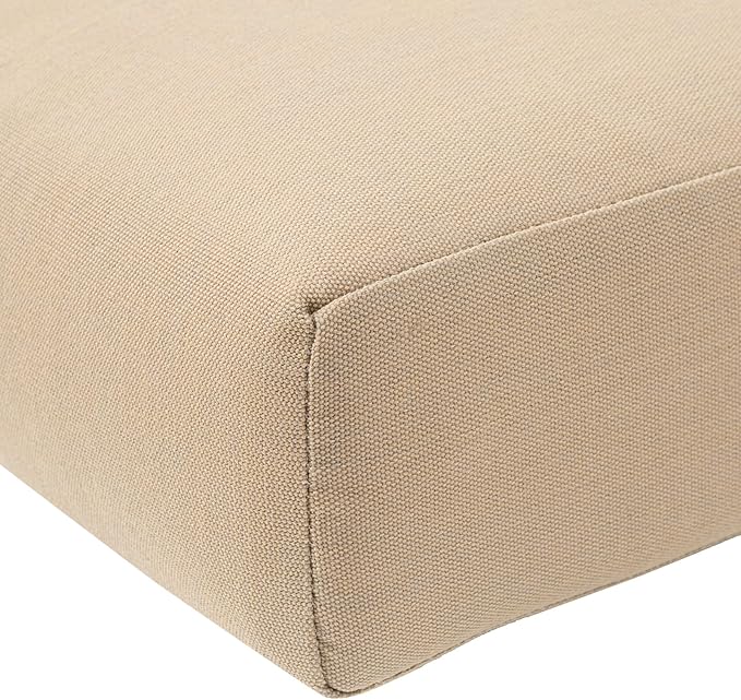QILLOWAY Outdoor Indoor Chair Pads,Seat Cushions, Square Foam Dining Chair Patio Cushion Set of 4, All Weather, 17" Lx17 Wx3 D (Beige/Sand/Camel)