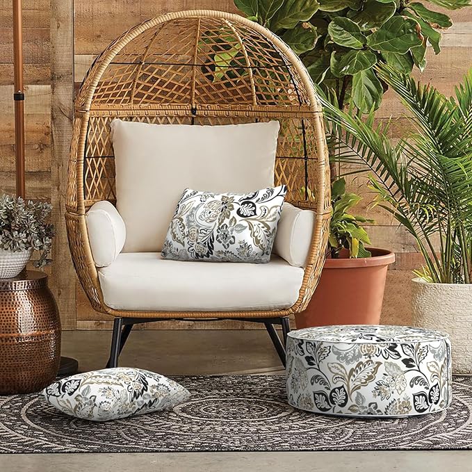 LVTXIII Outdoor Lumbar Pillow Covers Only Set of 2 Patio Decorative Pillow Cases, Water Repellent Lumbar Cushion Cases for Sofa, Patio Couch Garden Use, 12x20 Inch, Dailey Tan