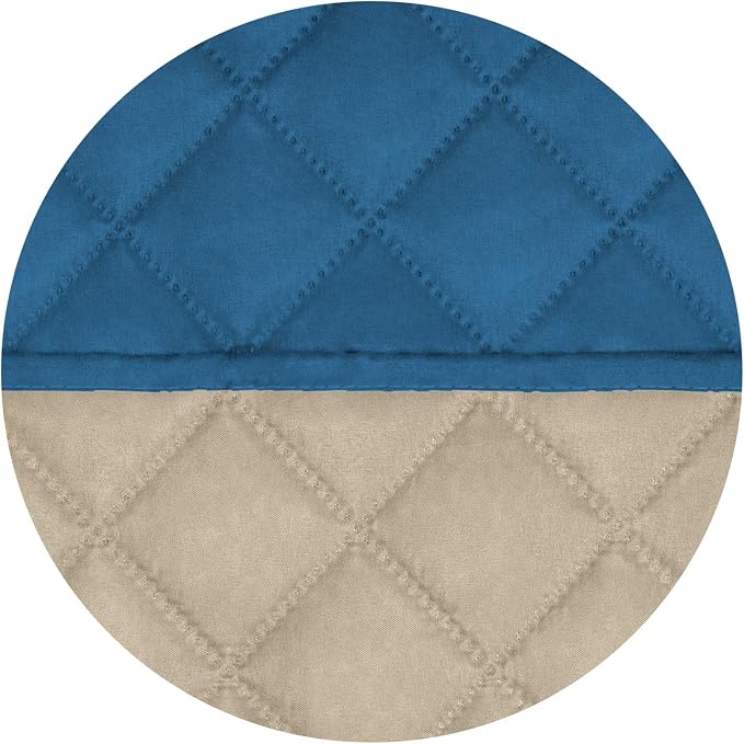 PureFit Reversible Quilted Couch Covers for Dogs Sofa Cover 4 Seater 88" | Peacock Blue/Beige, Water Resistant Couch Protector, Washable Pet Couch Cover with Non Slip and Elastic Straps For Kids