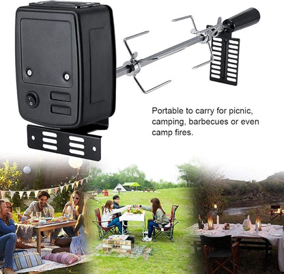 Universal Rotisserie Kit, Portable to Carry Resistant High Efficiency Rotisserie Kit Universal, Barbecues Even Camp Fires for Picnic Camping
