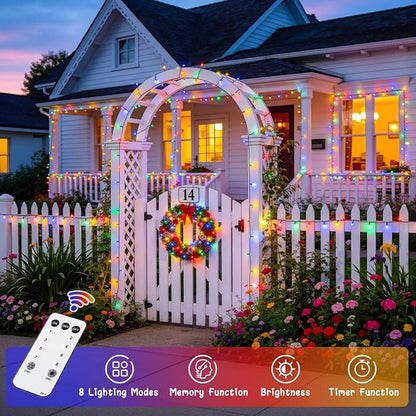 JMEXSUSS 800 LED Multicolor Christmas String Lights Outdoor Plug in | 272ft, 8 Modes, Remote Control, Waterproof Christmas Lights, LED Christmas Tree Lights for Indoor Tree Xmas Decor