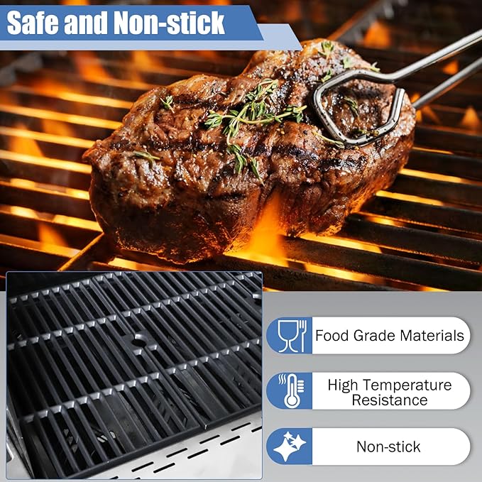 Criditpid Grill Replacement Parts for Charbroil Advantage 4 Burner 463344015, Grill Heat Plates, 463344015 Grates, Burners, Carryover Tubes and 463344015 Igniter for Char-Broil Advantage Grill Parts