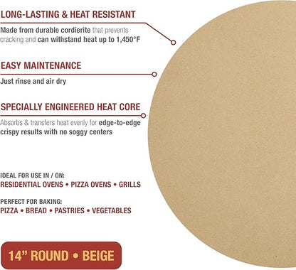 Old Stone Round Pizza Stone, 14-Inch
