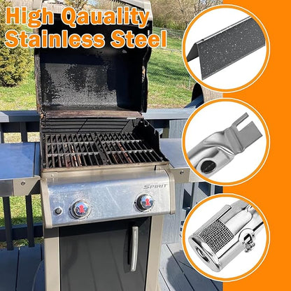 SafBbcue Grill Parts Kits for Weber Genesis Silver A Spirit 200,Spirit 500/520/530/500 LX Series Gas Grills with Side Mounted Control Panels 7534 Porcelain Steel Flavorizer Bars 7507 Burner Tubes