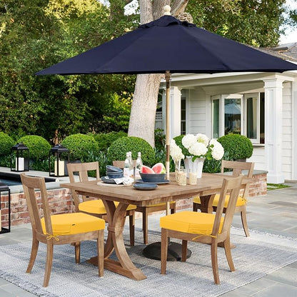 Topotdor Outdoor Chair Cushions Set of 2, 17"x16"x2" Waterproof Patio Chair Cushions for Outdoor Furniture, Round Corner Outdoor Seat Cushions Color Fastness Chair Pads with Ties, Yellow