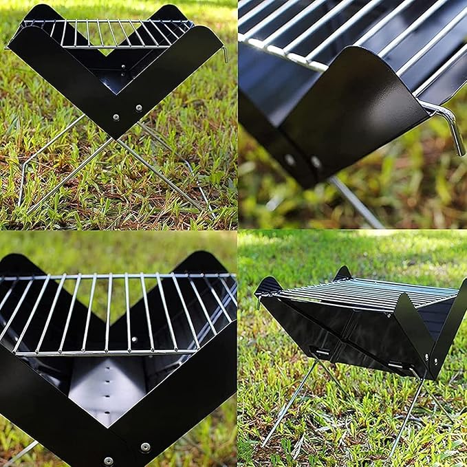 Portable Charcoal Grill Portable Charcoal Grill Charcoal Barbecue Grill Outdoor BBQ Grill Cooking Stainless Steel Folding Camping Grill Barbecue Grill for Backyard