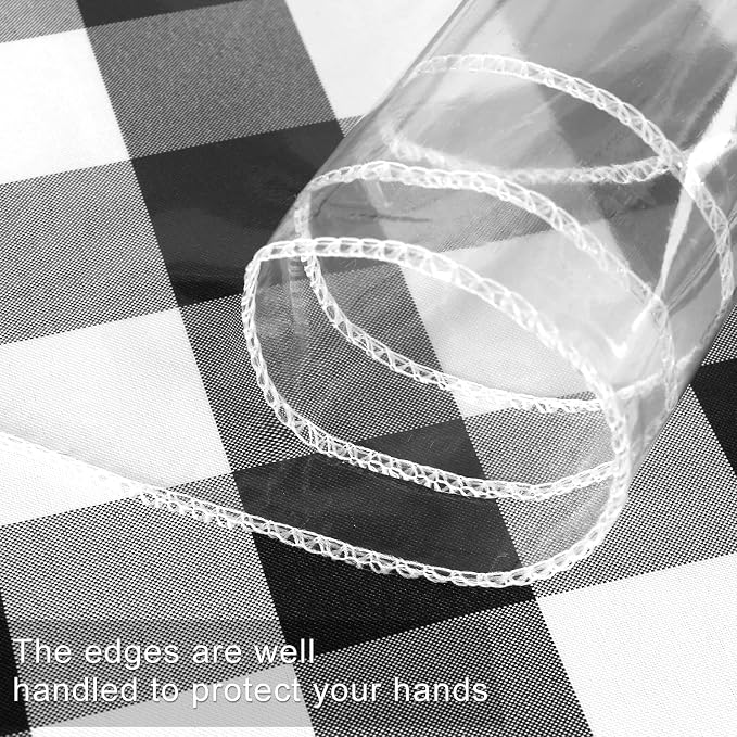 XWZO Clear Plastic Tablecloth Rectangle - 100% Waterproof Oilproof Stain Resistant Wipeable Vinyl Table Cloth, Transparent Cover Protector for Dining, Parties, 70 x 120 Inch