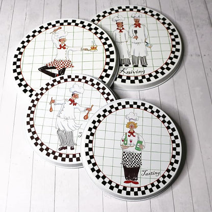 Reston Lloyd, Burner Covers For Electric Stovetop, Decorative Lightweight Tin Covers, Set of 4 (2-8 inch & 2-10 inch), Conceals Messy Drip Pans, Chef